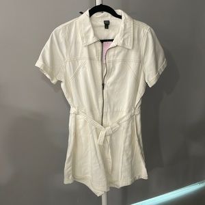 Never worn worn tags Jean white romper